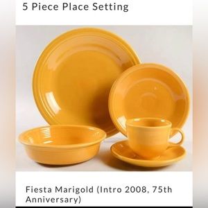 Fiesta Marigold- 5 piece place setting- Vintage- 75th Anniversary Edition- NIB